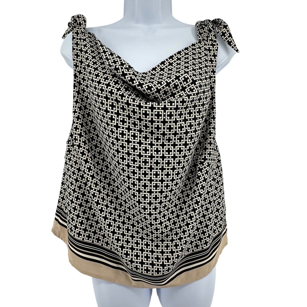 Abercrombie & Fitch Scarf Hem Tank Top Geometric Boho Office Wear Chic Size M
